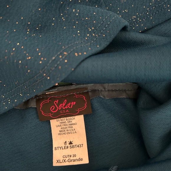 Solar USA Teal Sleeveless Top Size XL - Picture 6 of 7